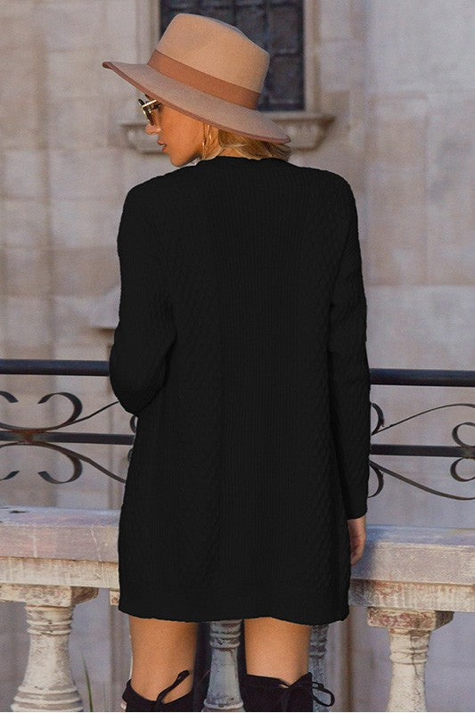 Black Essnce Dual Drop Shoulder Cardigan